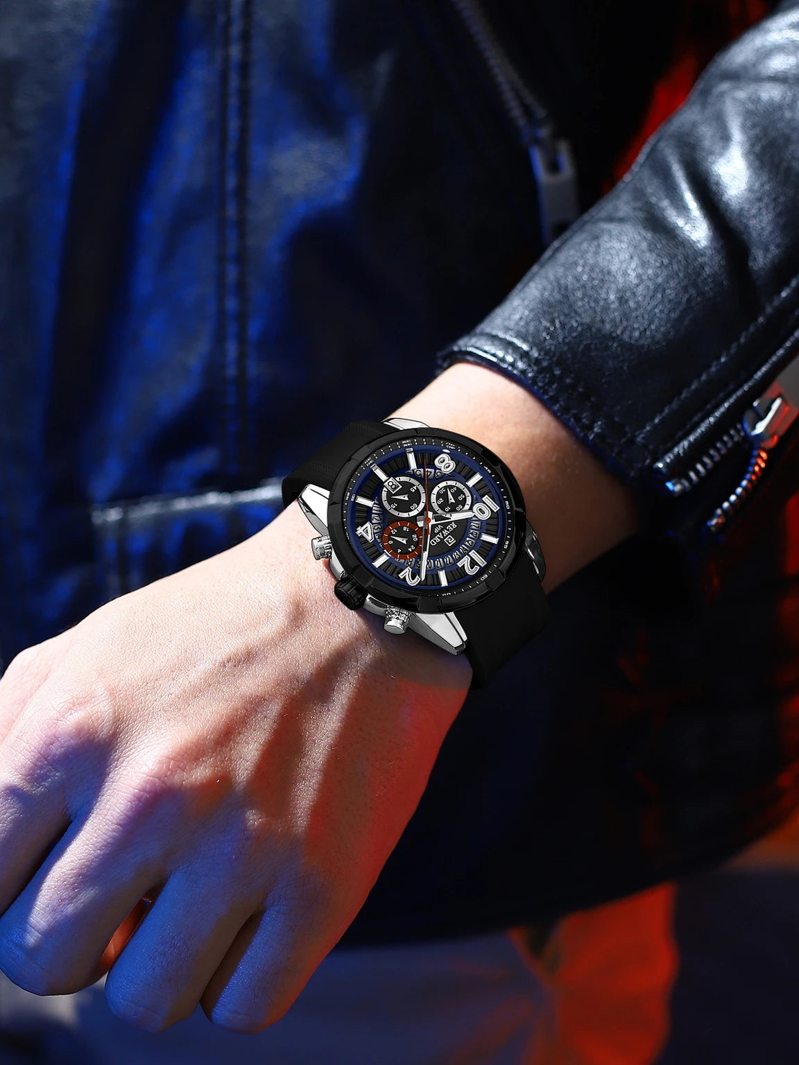 REWARD VIP Men’s Luxury Chronograph Timepiece – Striking 3D Dial, Luminous Display, Sport & Business Style, Water Resistant.