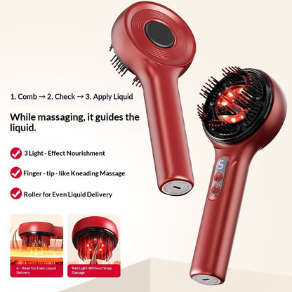 Electric Scalp Massage Comb Red Light Hair Brush Smart Scalp Massager Brush for Hair Growth High Quality Oil Applicator