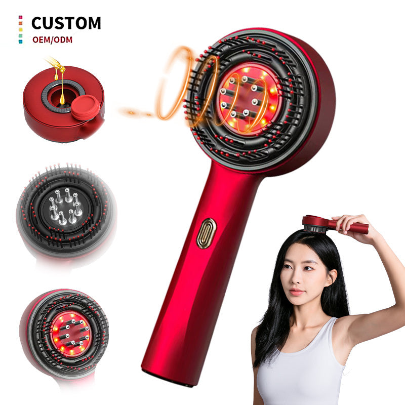 Electric Scalp Massage Comb Red Light Hair Brush Smart Scalp Massager Brush for Hair Growth High Quality Oil Applicator