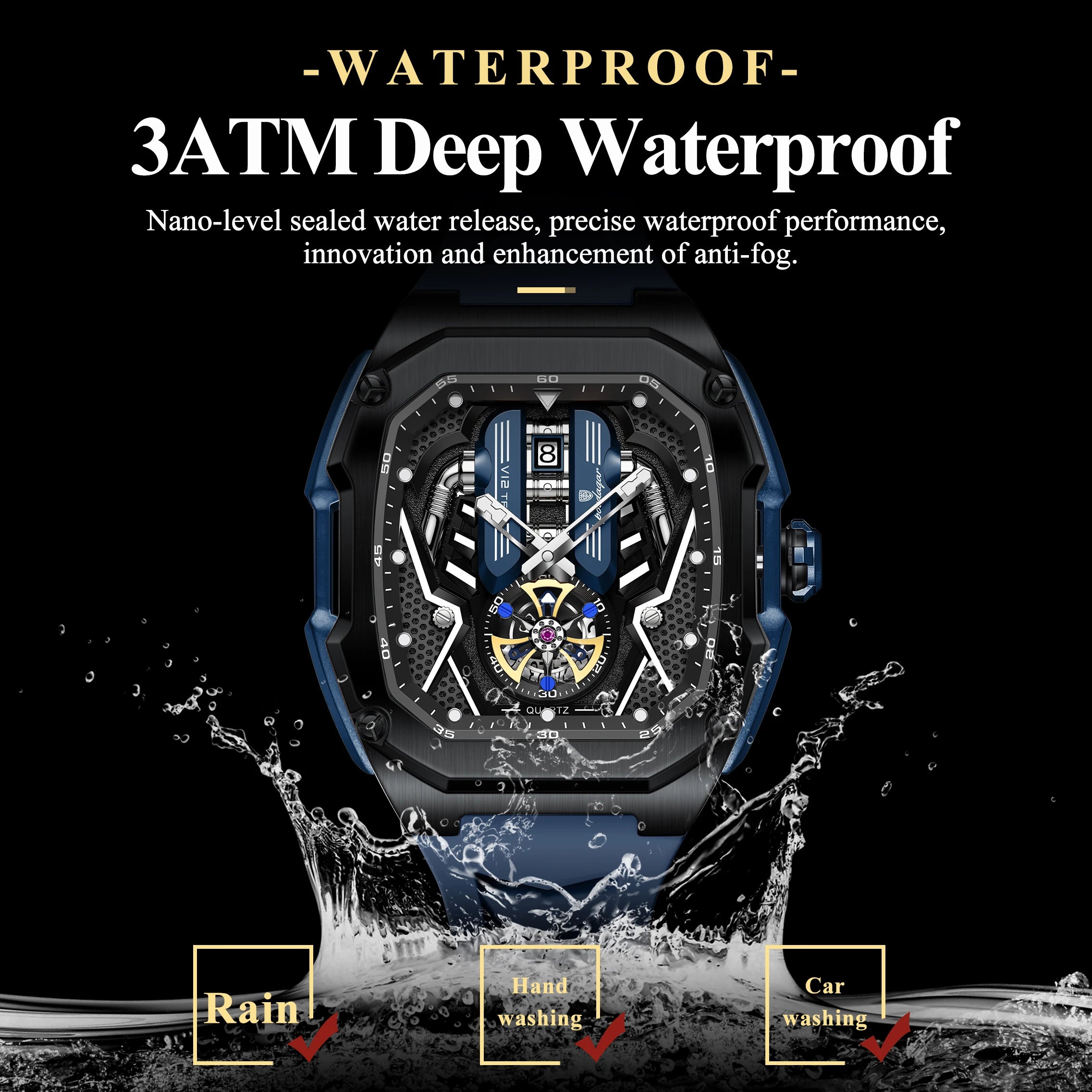 POEDAGAR Fashion Luxury Man Wristwatch Sport Waterproof Luminous Date Watches For Men Top Casual Quartz Silicone Men Watch Reloj