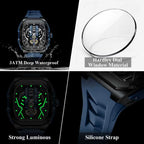 POEDAGAR Fashion Luxury Man Wristwatch Sport Waterproof Luminous Date Watches For Men Top Casual Quartz Silicone Men Watch Reloj