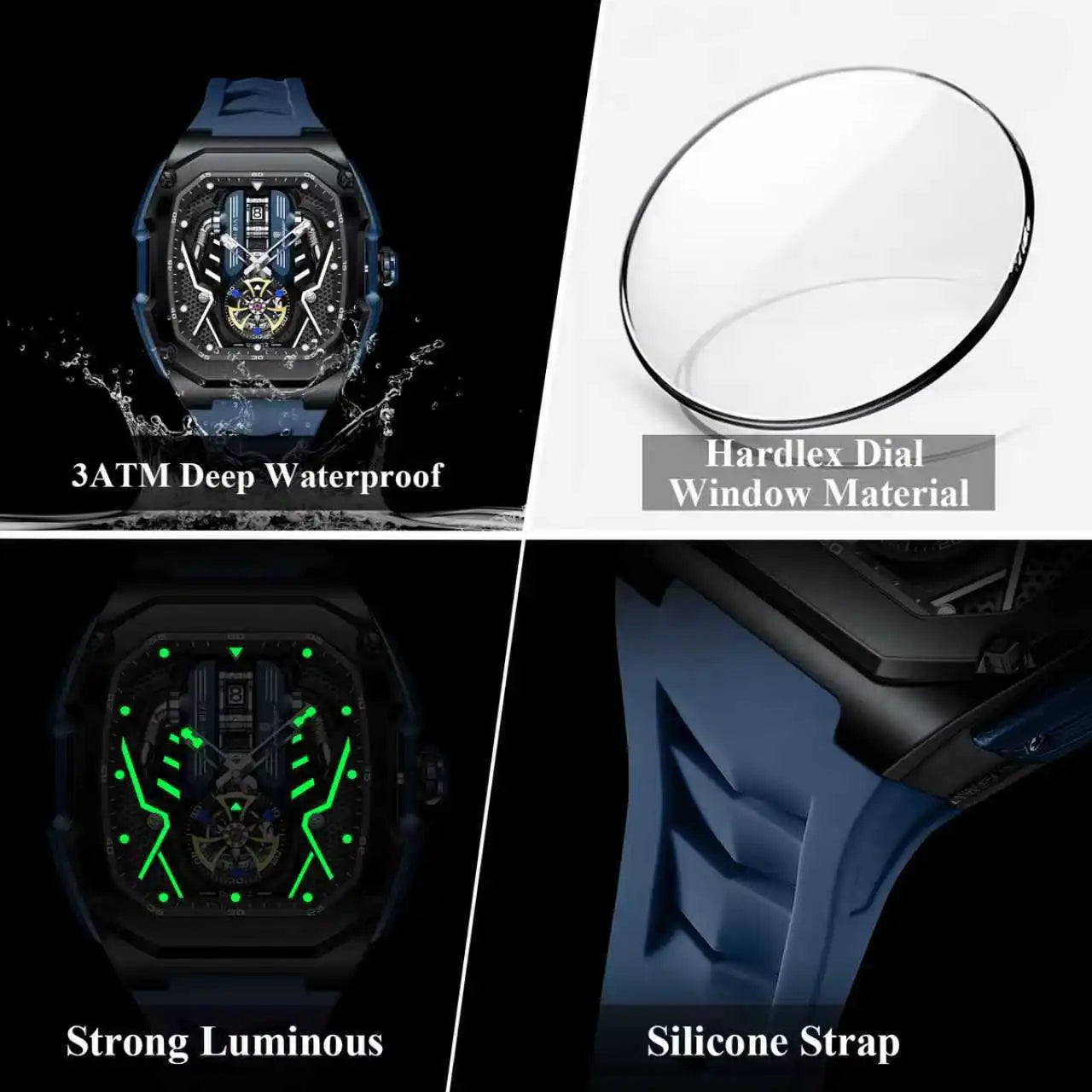 POEDAGAR Fashion Luxury Man Wristwatch Sport Waterproof Luminous Date Watches For Men Top Casual Quartz Silicone Men Watch Reloj