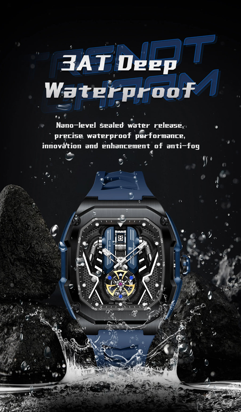 POEDAGAR Fashion Luxury Man Wristwatch Sport Waterproof Luminous Date Watches For Men Top Casual Quartz Silicone Men Watch Reloj