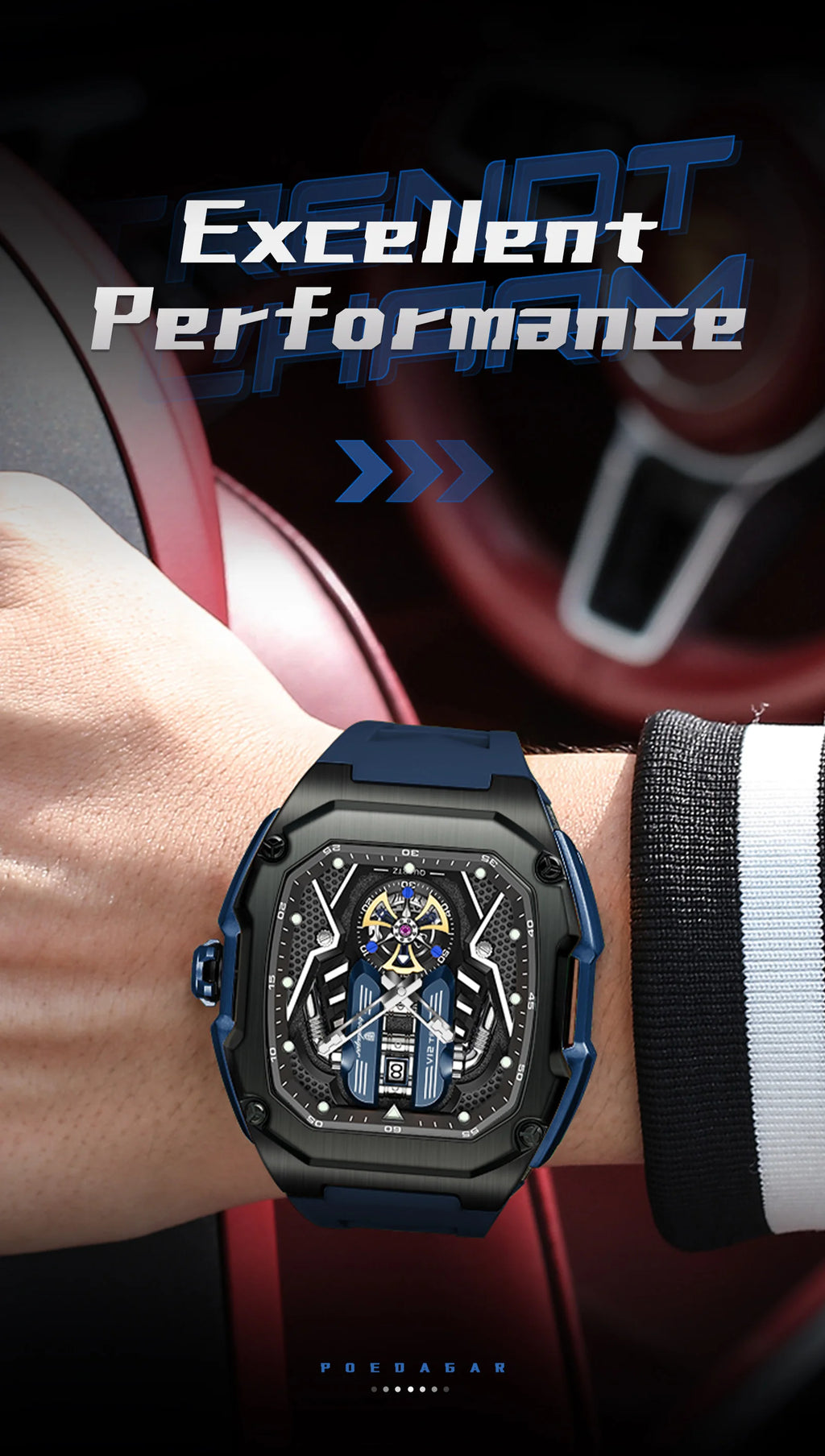 POEDAGAR Fashion Luxury Man Wristwatch Sport Waterproof Luminous Date Watches For Men Top Casual Quartz Silicone Men Watch Reloj