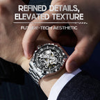LOUIE JUELEN  Automatic Skeleton Mechanical Watch Men's Business Watch Water-Resistant Luminous Men's Wristwatch