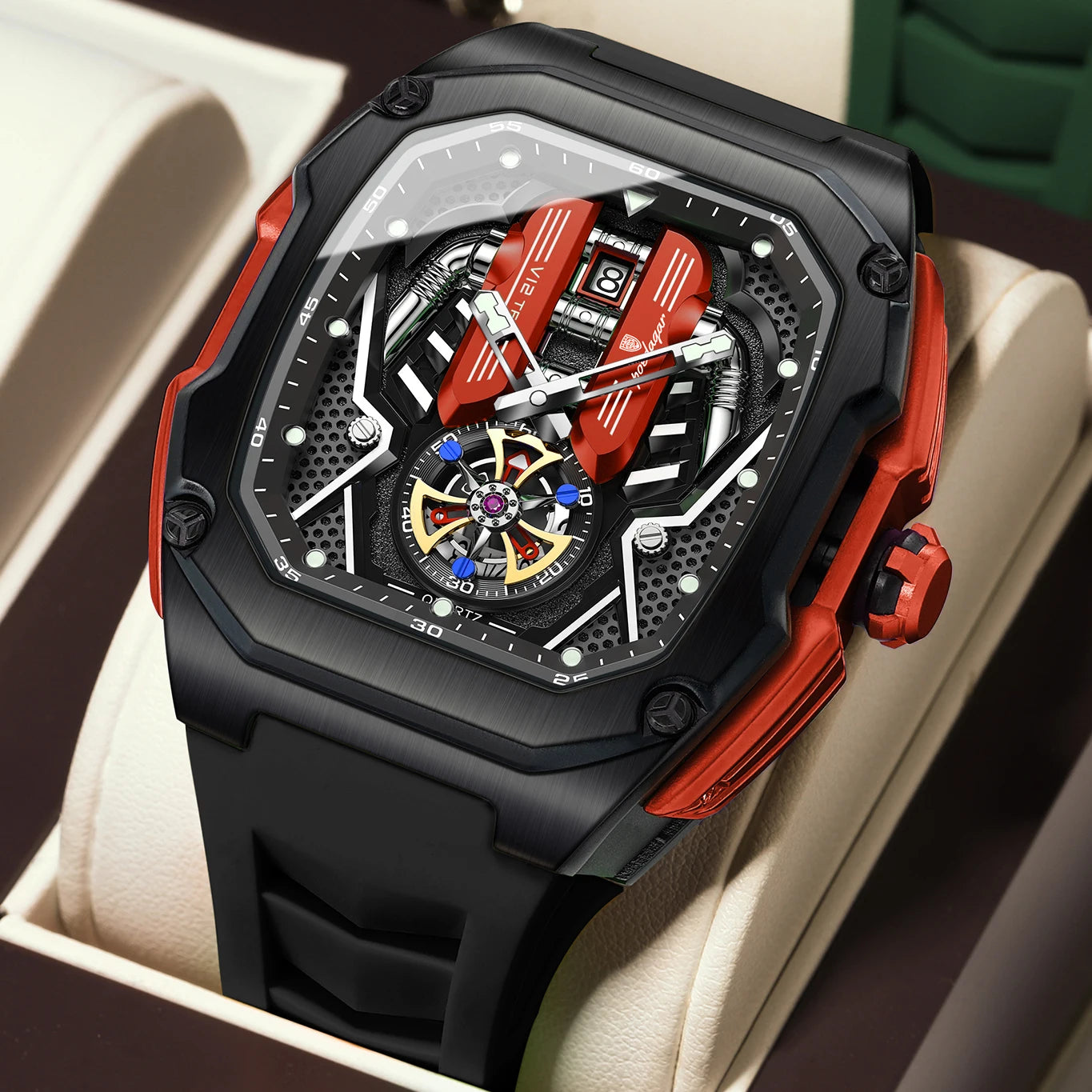 POEDAGAR Fashion Luxury Man Wristwatch Sport Waterproof Luminous Date Watches For Men Top Casual Quartz Silicone Men Watch Reloj