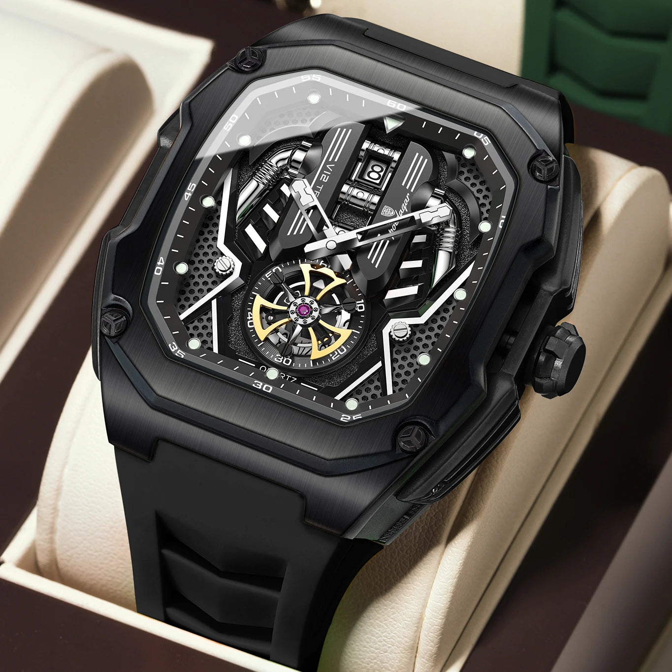 POEDAGAR Fashion Luxury Man Wristwatch Sport Waterproof Luminous Date Watches For Men Top Casual Quartz Silicone Men Watch Reloj