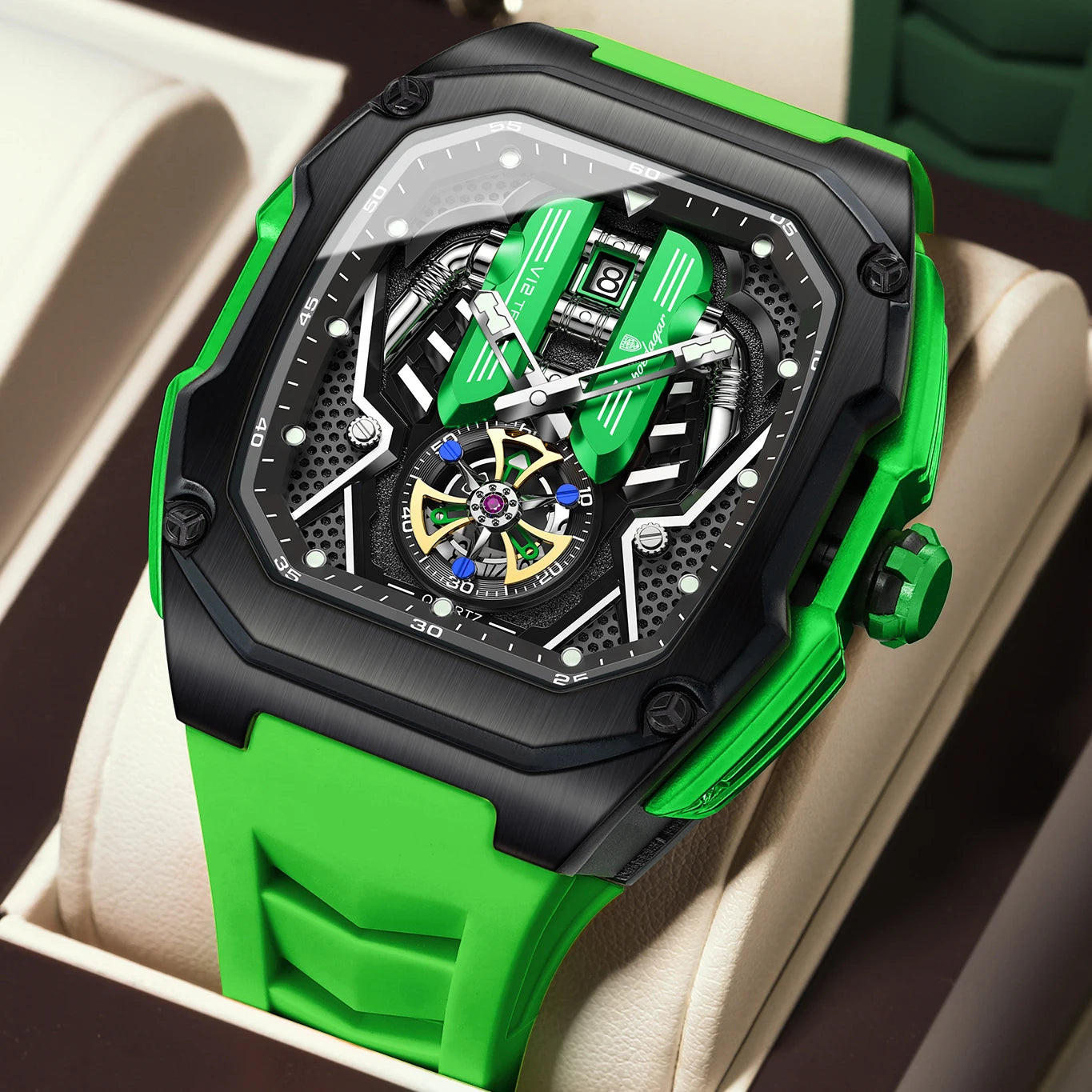 POEDAGAR Fashion Luxury Man Wristwatch Sport Waterproof Luminous Date Watches For Men Top Casual Quartz Silicone Men Watch Reloj