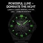 LOUIE JUELEN  Automatic Skeleton Mechanical Watch Men's Business Watch Water-Resistant Luminous Men's Wristwatch