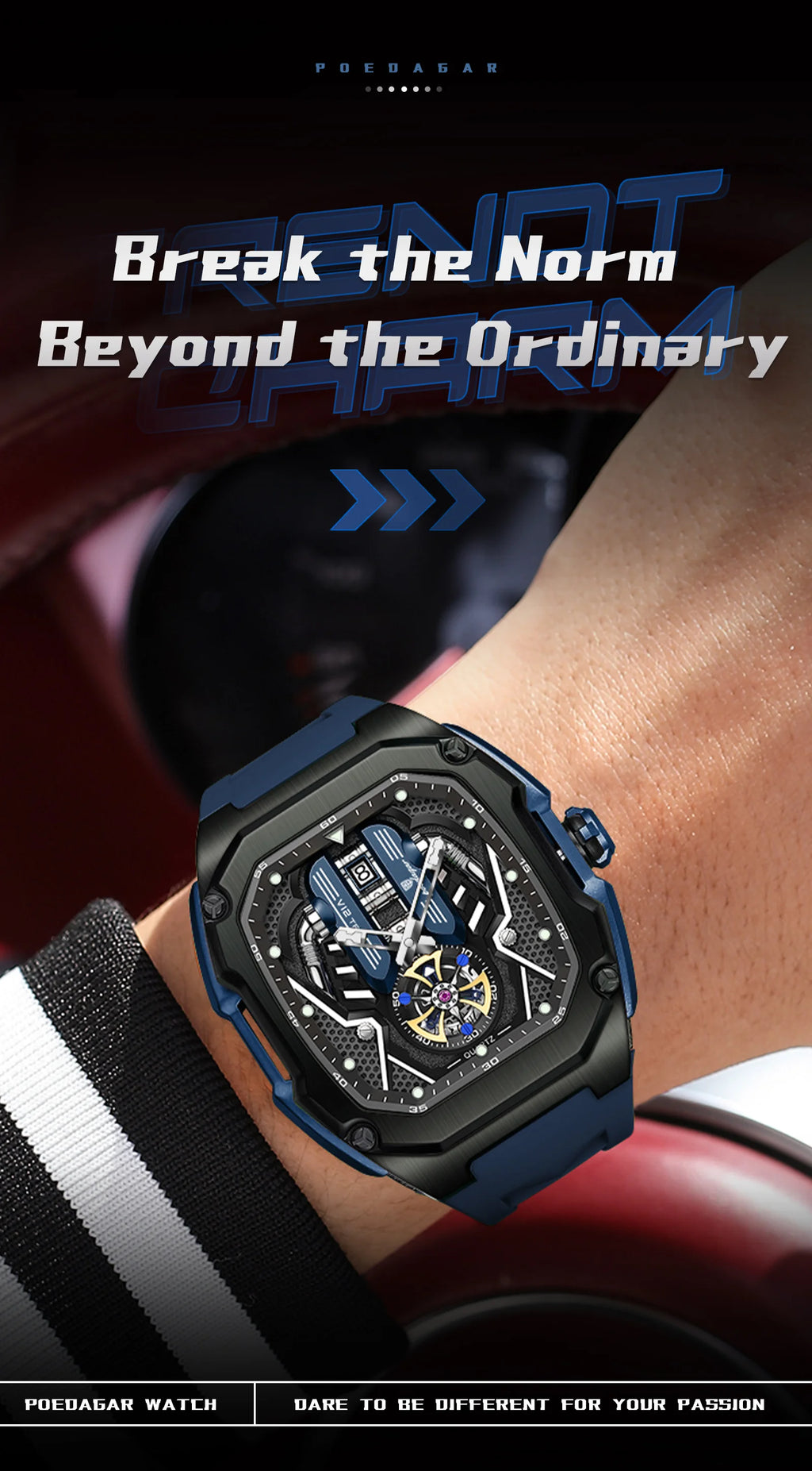 POEDAGAR Fashion Luxury Man Wristwatch Sport Waterproof Luminous Date Watches For Men Top Casual Quartz Silicone Men Watch Reloj