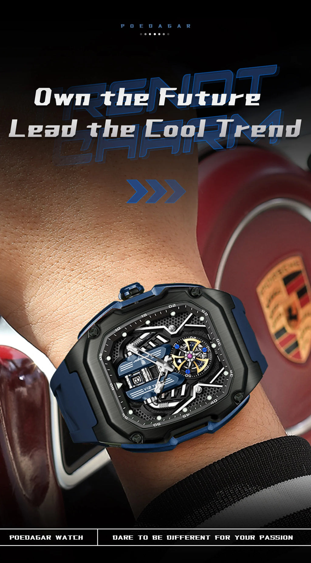 POEDAGAR Fashion Luxury Man Wristwatch Sport Waterproof Luminous Date Watches For Men Top Casual Quartz Silicone Men Watch Reloj