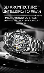 LOUIE JUELEN  Automatic Skeleton Mechanical Watch Men's Business Watch Water-Resistant Luminous Men's Wristwatch