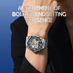 LOUIE JUELEN  Automatic Skeleton Mechanical Watch Men's Business Watch Water-Resistant Luminous Men's Wristwatch